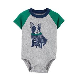 Carters Pawsome Little Brother Short Sleeve Toddler Boys Onesie